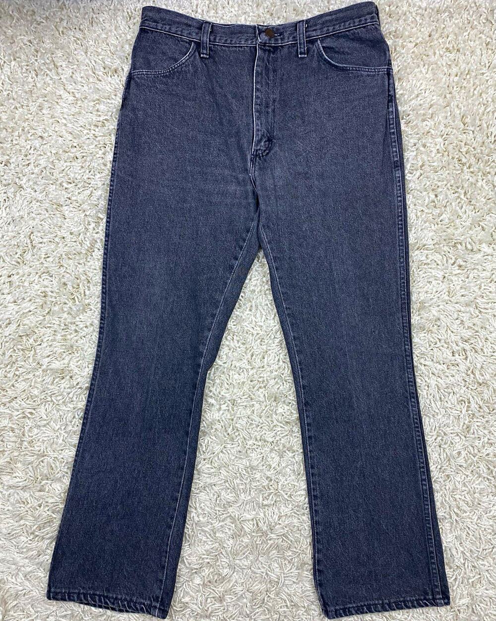 Vintage Rustler Jeans Men’s 34 (fits 31x29) Black Gray Wash Straight Leg USA